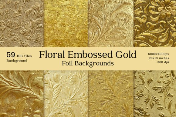 59 Floral Embossed Gold Foil Backgrounds: Elevate Your Projects
