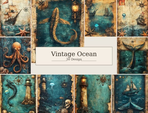 A Rich Sea of Texture: Vintage Nautical Pirate Backgrounds
