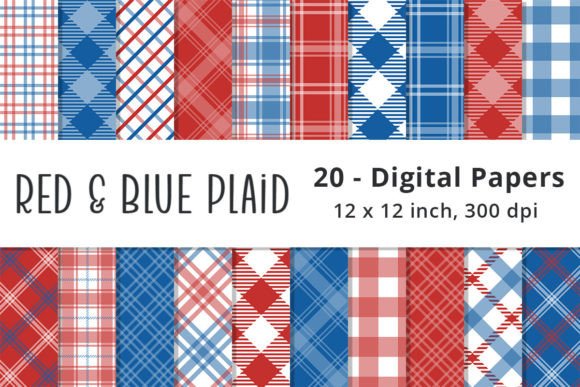 Celebrate with Style: Red, White, and Blue Plaid Backgrounds