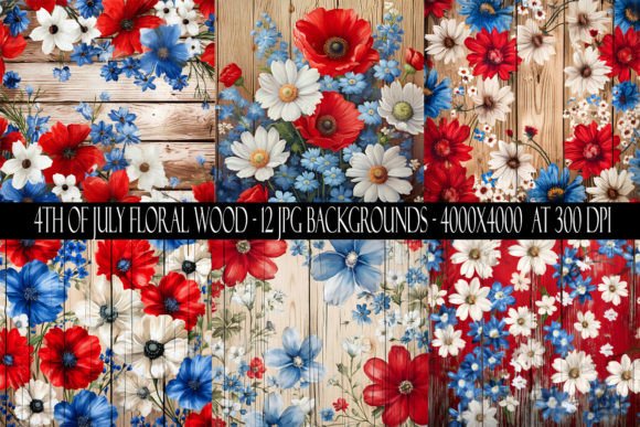Celebrate with Style: Using 4th of July Floral Wood Backgrounds