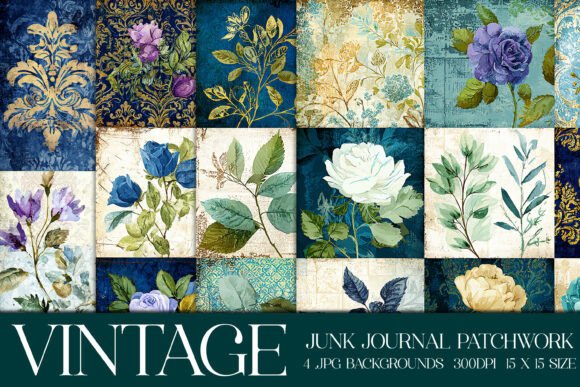 Charming Craft Foundations: Vintage Quilt Style Backgrounds