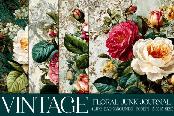 Elegant Floral Backgrounds, S17: Vintage Charm for Modern Projects