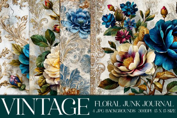 Elegant Floral Backgrounds, S19: Vintage Charm for Modern Projects