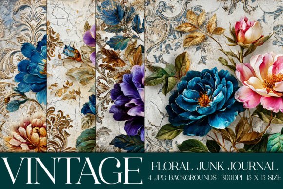 Elegant Floral Backgrounds, S22: A Vintage Touch for Modern Design