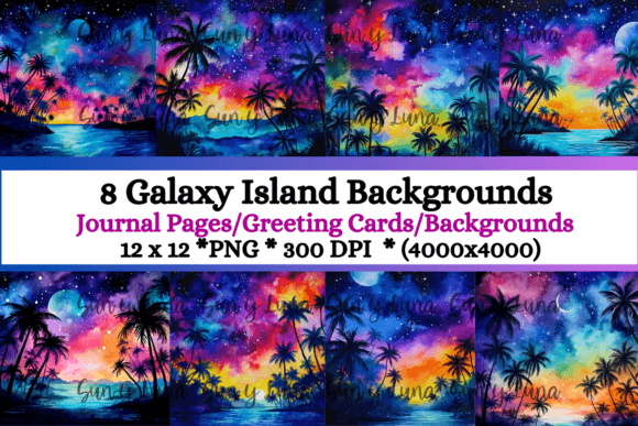 Galaxy Tropical Island Backgrounds: A Blend of Cosmic and Coastal