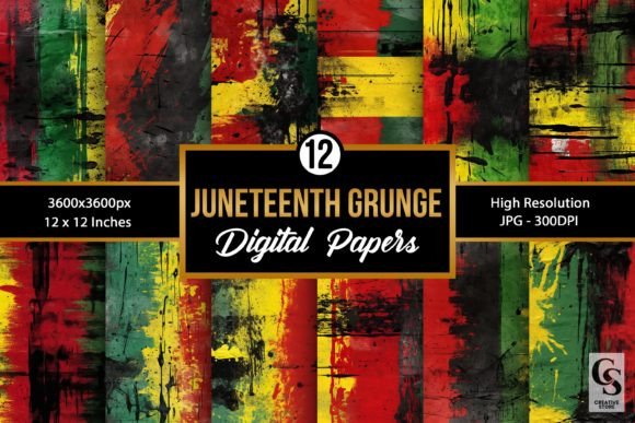 Juneteenth Grunge Texture Backgrounds for Creative Projects