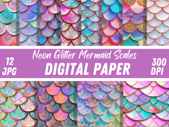 Neon Glitter Mermaid Scales: A Digital Design Deep Dive