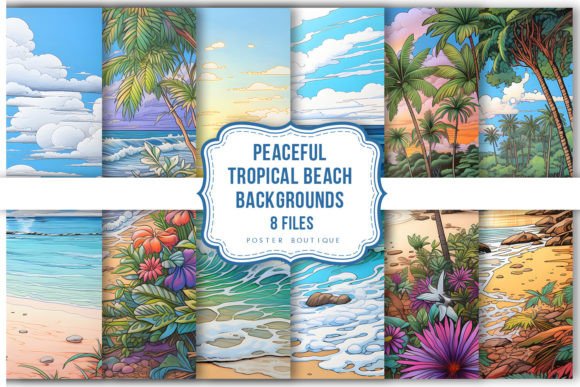 Peaceful Tropical Beach Backgrounds Pack: A Designer's Escape