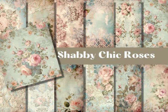 Shabby Chic Vintage Roses: 12 Digital Papers for Every Project