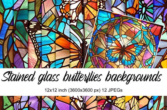 Stained Glass Butterflies: Versatile Digital Papers for Design