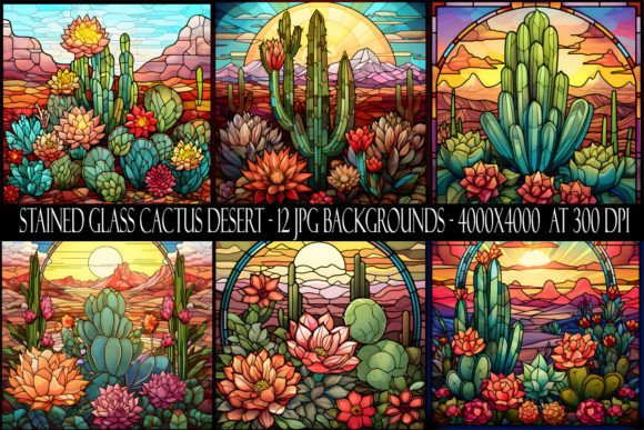 Stained Glass Cactus Desert Backgrounds: A Designer's Guide