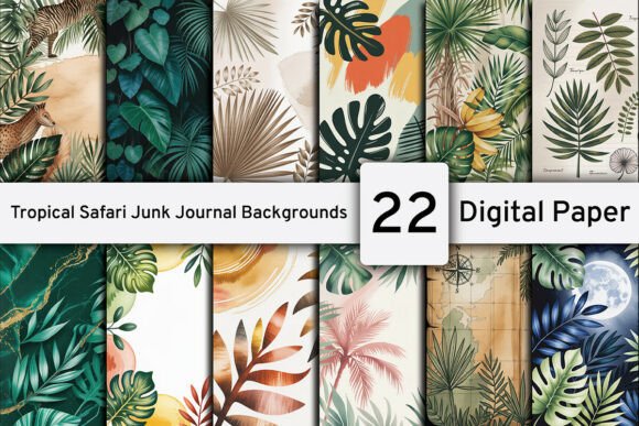 Tropical Safari Junk Journal Backgrounds: A Designer's Guide