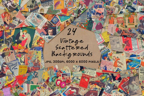 Unlocking Creative Potential with 24 Vintage Scattered Backgrounds
