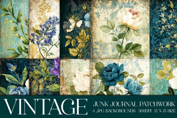Unlocking Vintage Charm with Junk Journal Patchwork Backgrounds S13