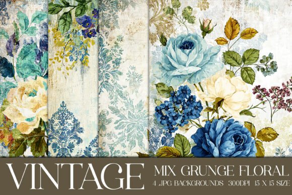 Vintage Grunge Floral Backgrounds: A Designer's Toolkit