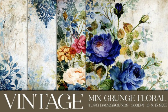 Vintage Grunge Floral Backgrounds: A Designer's Toolkit
