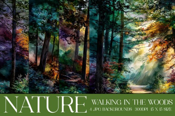 Walk in the Woods Nature Backgrounds, S4: A Fresh Canvas for Creatives