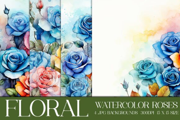 Watercolor Colorful Roses Backgrounds: A Designer's Guide